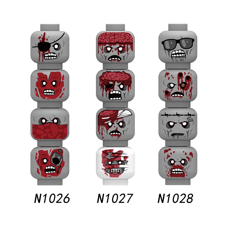 Kids Zombie Toys - Figurines de tête de monstre, squelette