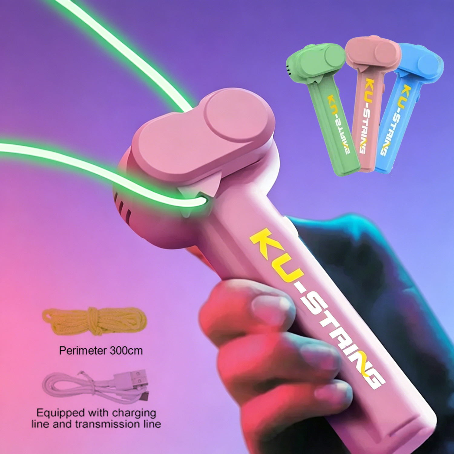 Kids Zip Toys - Lanceur de corde lumineux pour enfants,