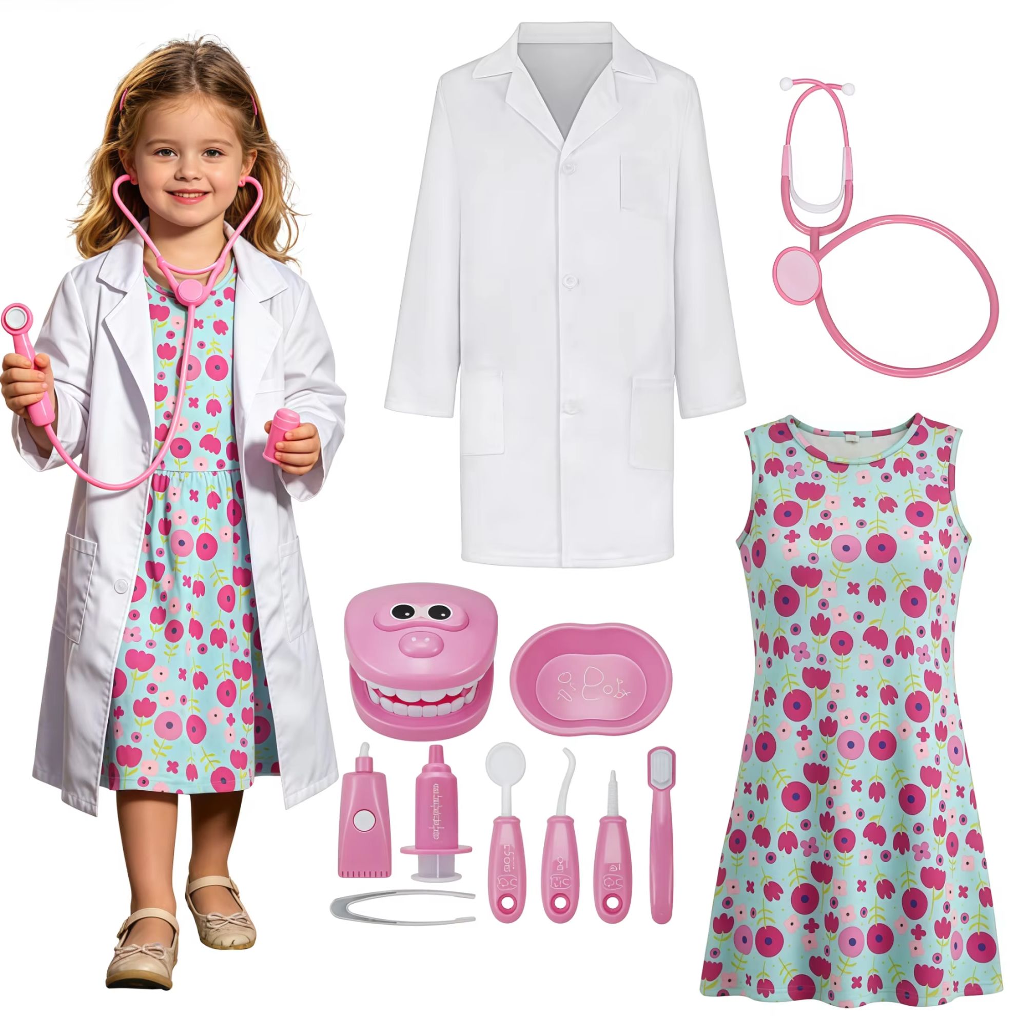 Kids Toys Doctor Set - Costume de docteur pour tout-petits, blouse
