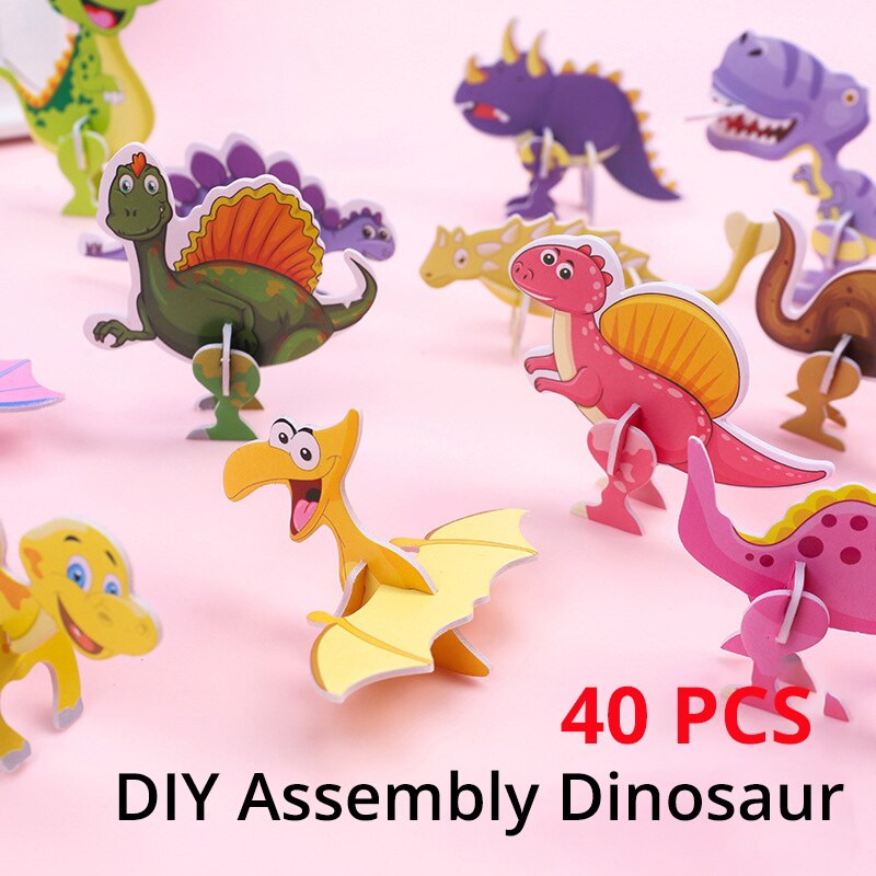 Kids Toys Dinosaur - 40 pièces de puzzles 3D en