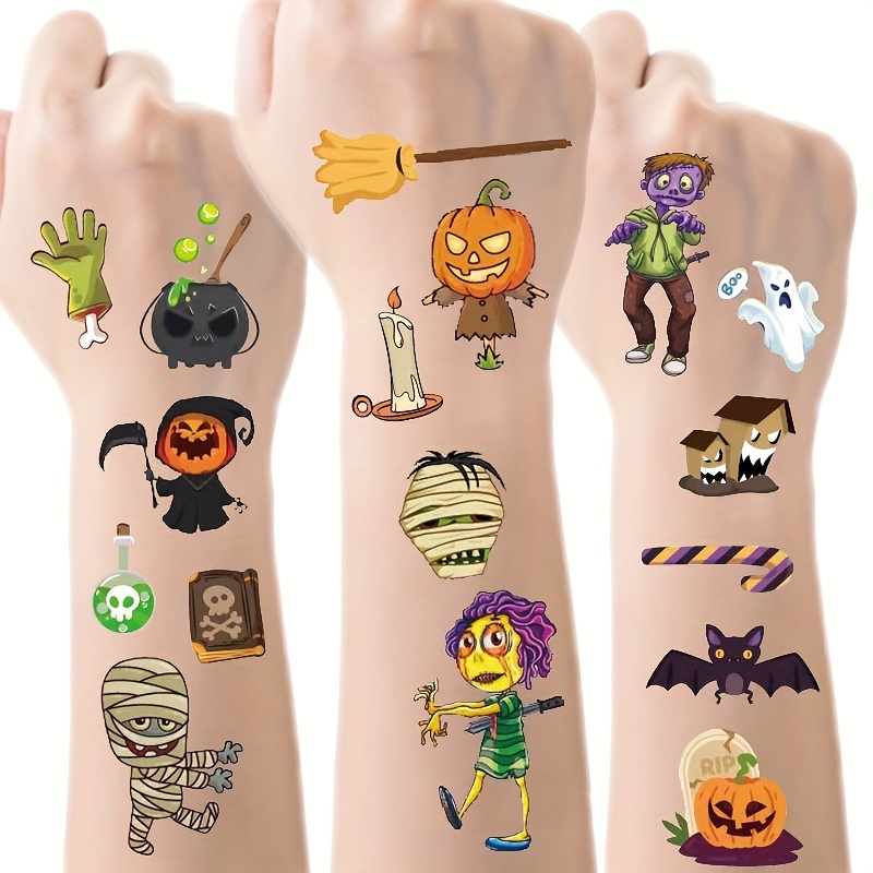 Kids Zombie Toys - 10 feuilles Halloween citrouilles Zombie Tatouage