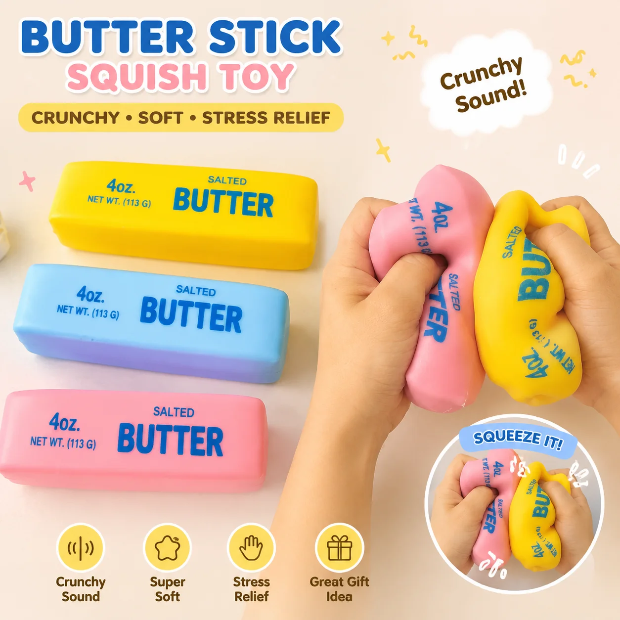 Jouet Squishy Bâton de Beurre  - Sensory Fidget Toys avis et prix