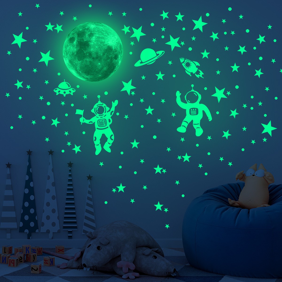 Stickers muraux lune et étoile - Glow In Dark Stars avis et prix