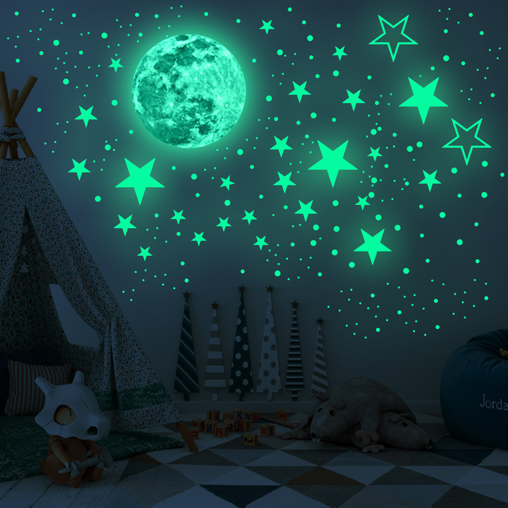 Stickers muraux lune et étoile - Glow In Dark Stars avis et prix